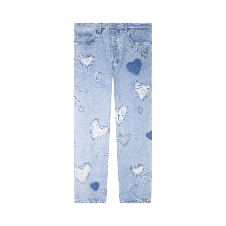 Nahmias Heart Patchwork Jeans "Light Wash Blue"