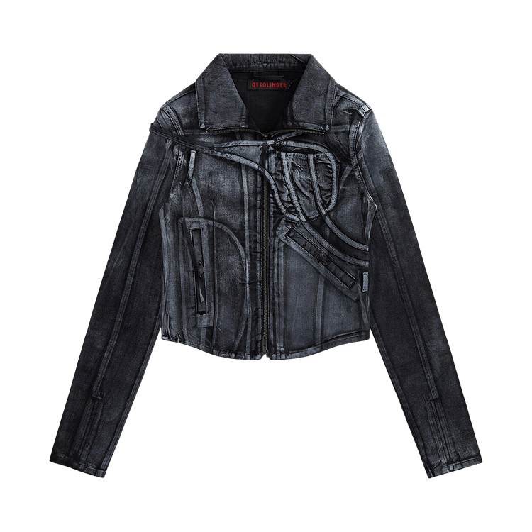 Ottolinger Fitted Denim Jacket "Black/White"