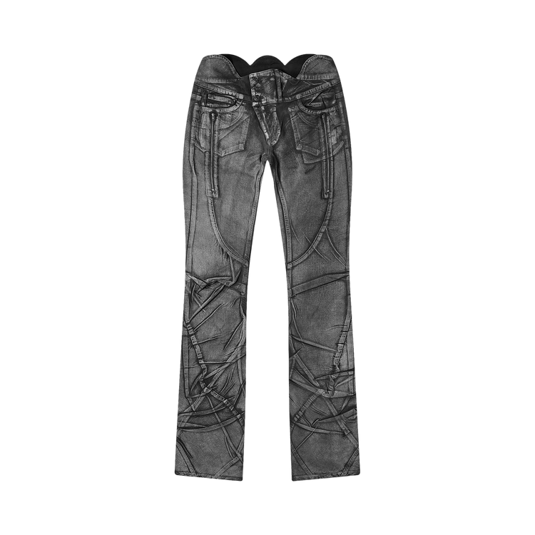Ottolinger Big Waistband Drape Denim "Black/White"