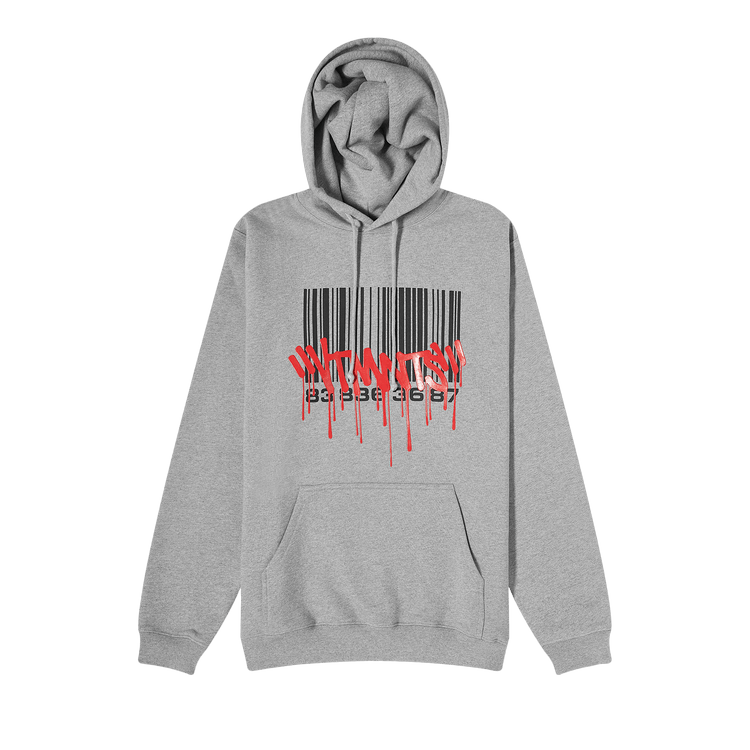 VTMNTS Graffiti Barcode Hoodie "Grey Melange"