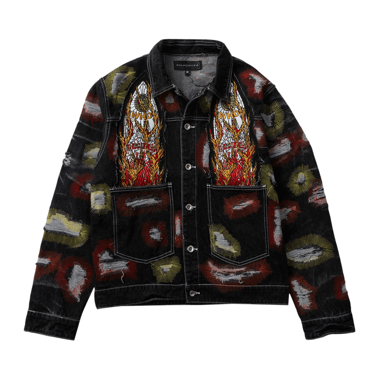 Who Decides War All Over Embroidery Trucker "Multicolor"