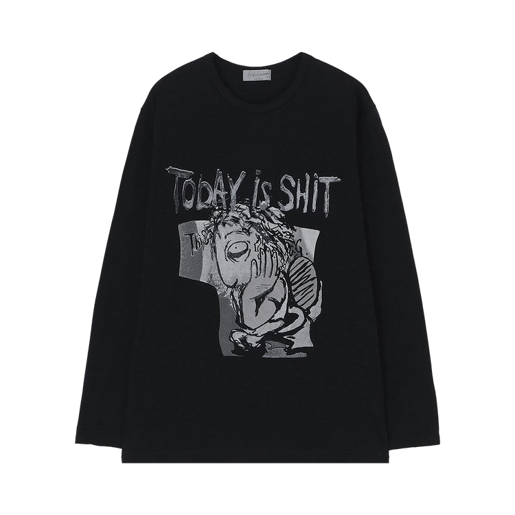 Yohji Yamamoto Pigment Long-Sleeve T-Shirt "Black"
