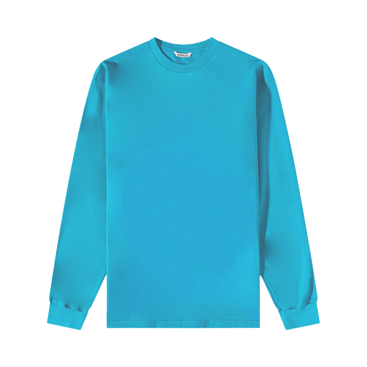 Auralee Luster Plaiting Long-Sleeve Tee "Teal Green"