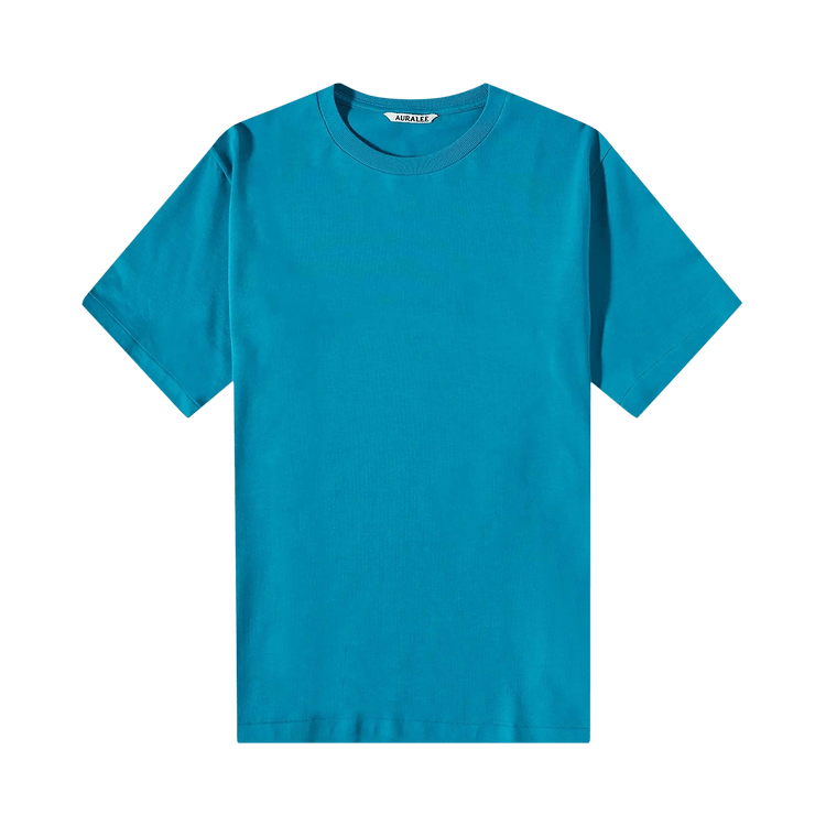 Auralee Luster Plaiting Tee "Teal Green"