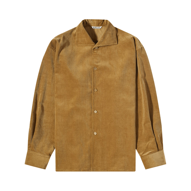 Auralee Finx Corduroy Shirt "Khaki Beige"
