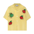 Glass Cypress Beaded Apples On Sunrise Shirt "Yelllow"