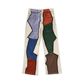 Glass Cypress Patchwork Semi Flare Denim "Cream"