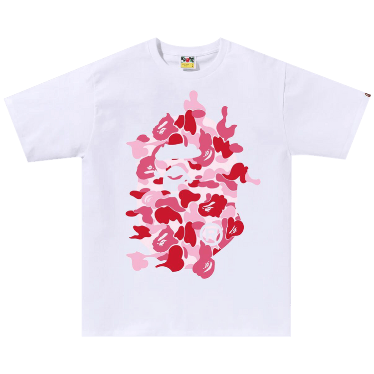 BAPE ABC Camo Rebuild Big Ape Head Tee "White/Pink"