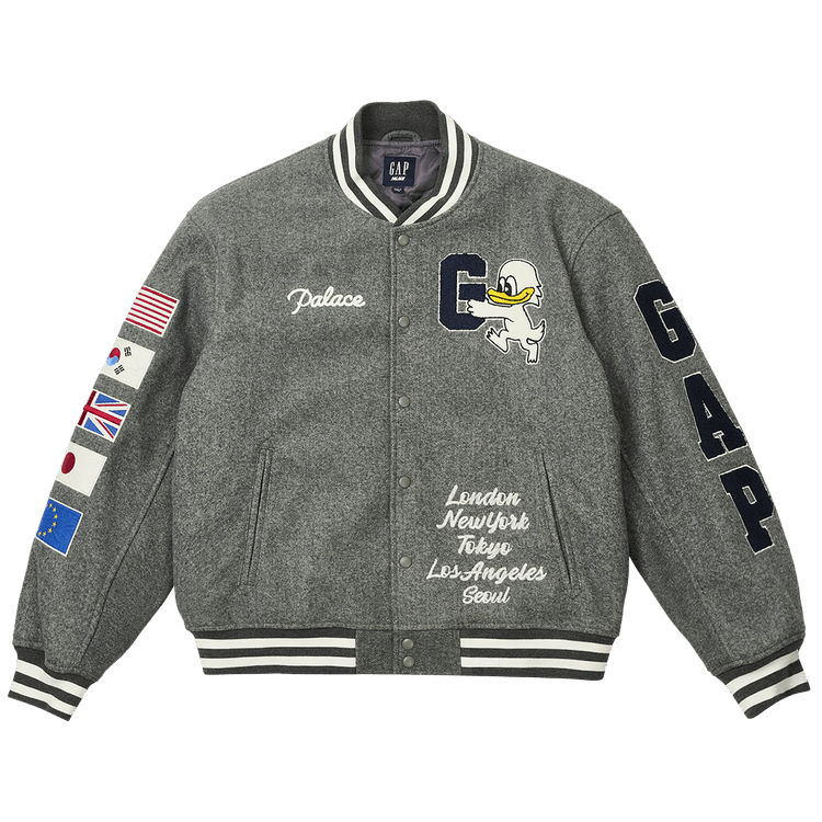 Palace x Gap Varsity Jacket "Grey"