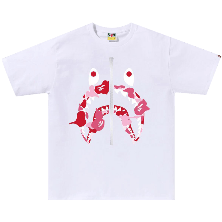 BAPE ABC Camo Rebuild Shark Tee "White/Pink"