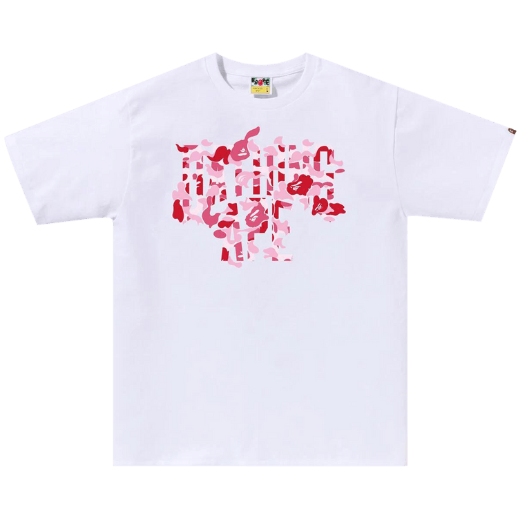 BAPE ABC Camo Rebuild NYC Logo Tee "White/Pink"