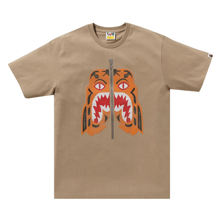 BAPE Embroidery Style Tiger Tee "Beige"
