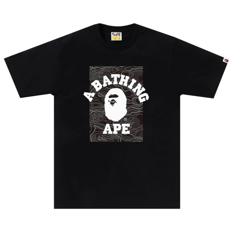 BAPE Layered Line Camo On College Tee "Black/Black"