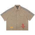 Just Don Rockets Button Down Shirt "Brown"