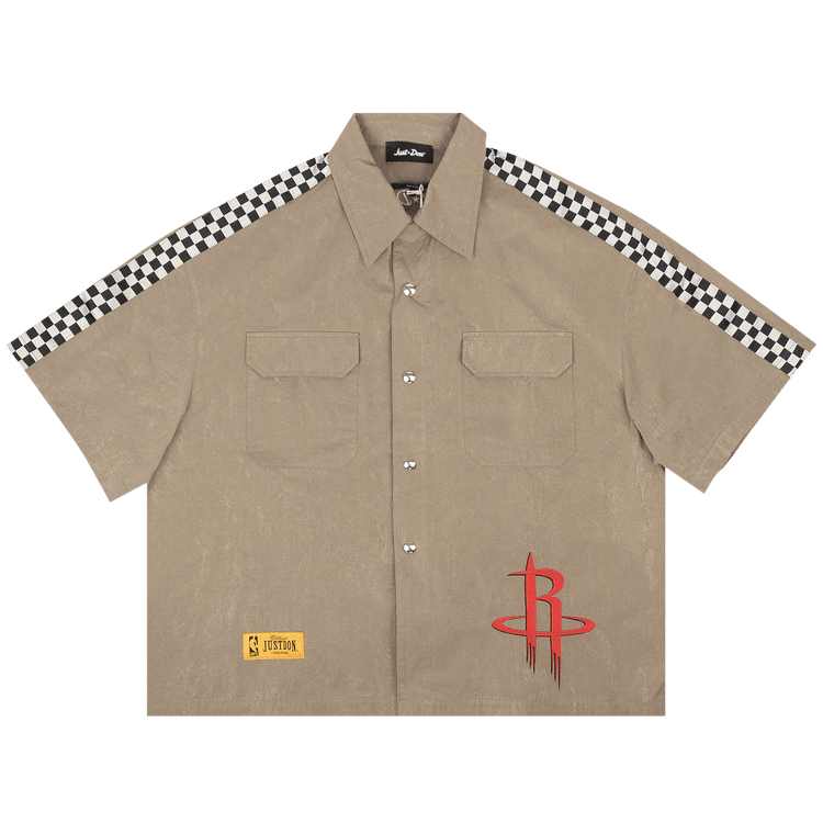 Just Don Rockets Button Down Shirt "Brown"