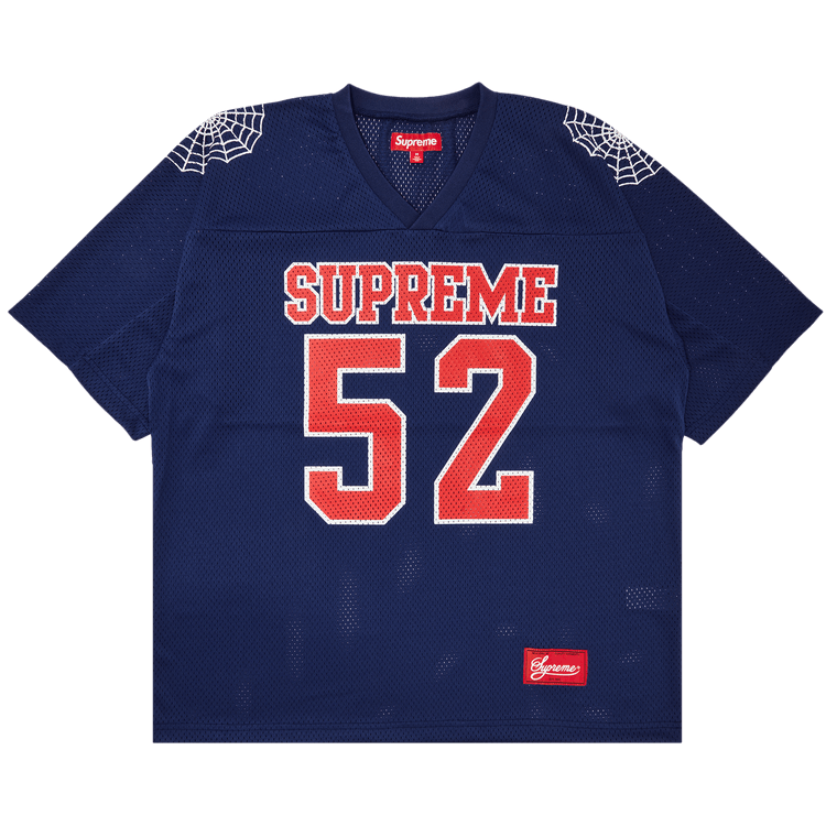 Supreme Spiderweb Football Jersey "Navy"