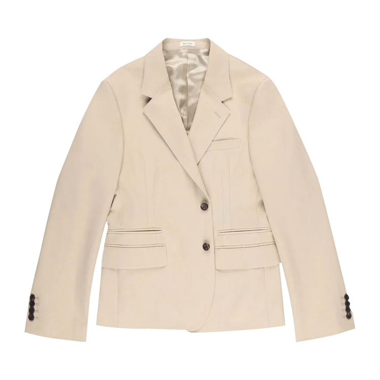 Alexander McQueen Notched Collar Single Breasted Blazer "Biege"