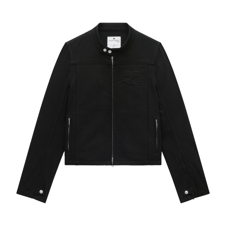 Courrèges Iconic Denim Biker Jacket "Black"