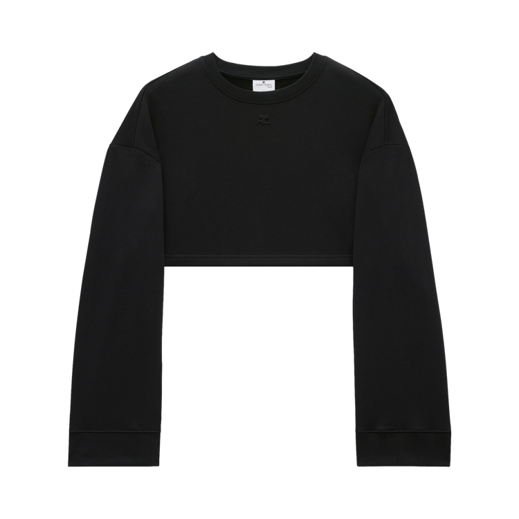Courrèges Cocoon Fleece Cropped Sweater "Black"