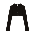 Courrèges Knit Cropped Cardigan "Black"