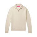 The Elder Statesman Half Zip Sweater "Ivory"