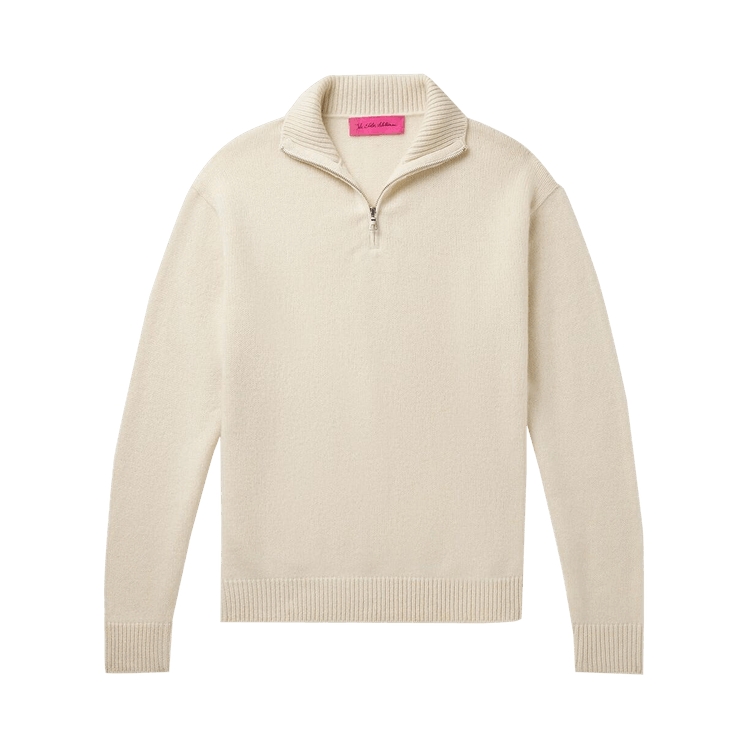 The Elder Statesman Half Zip Sweater "Ivory"