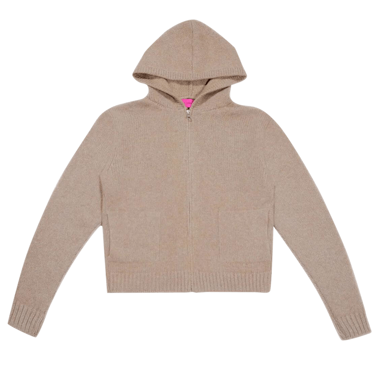 The Elder Statesman Plait Zip Hoodie "White"