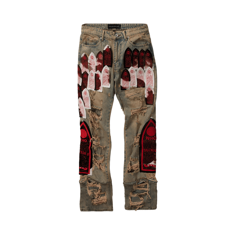 Who Decides War Sangre Patch Denim Pants "Multicolor"