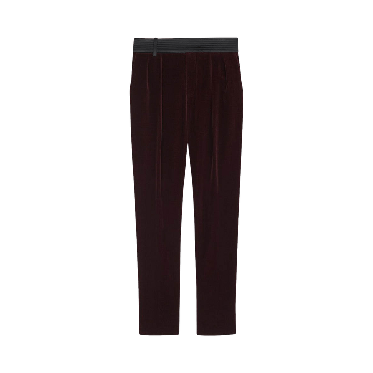 Saint Laurent Velvet Tailored Pants "Wine Black"