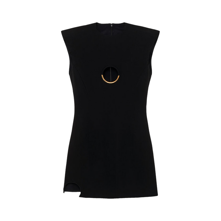 Versace Sculptural Mini Dress With Ring Detail "Black"