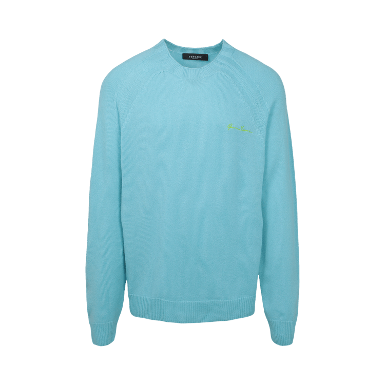 Versace Embroidered Logo Sweater "Blue"