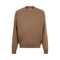 Off-White Stretch Cotton Crewneck "Camel"
