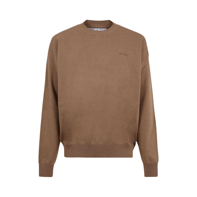 Off-White Stretch Cotton Crewneck "Camel"