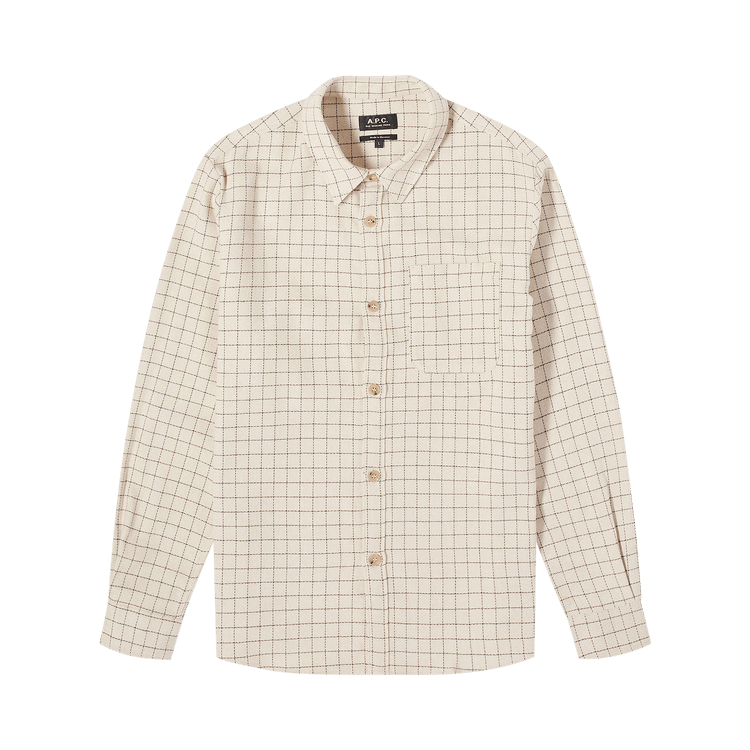 A.P.C. Trek Windowpane Check Shirt "Ecru"