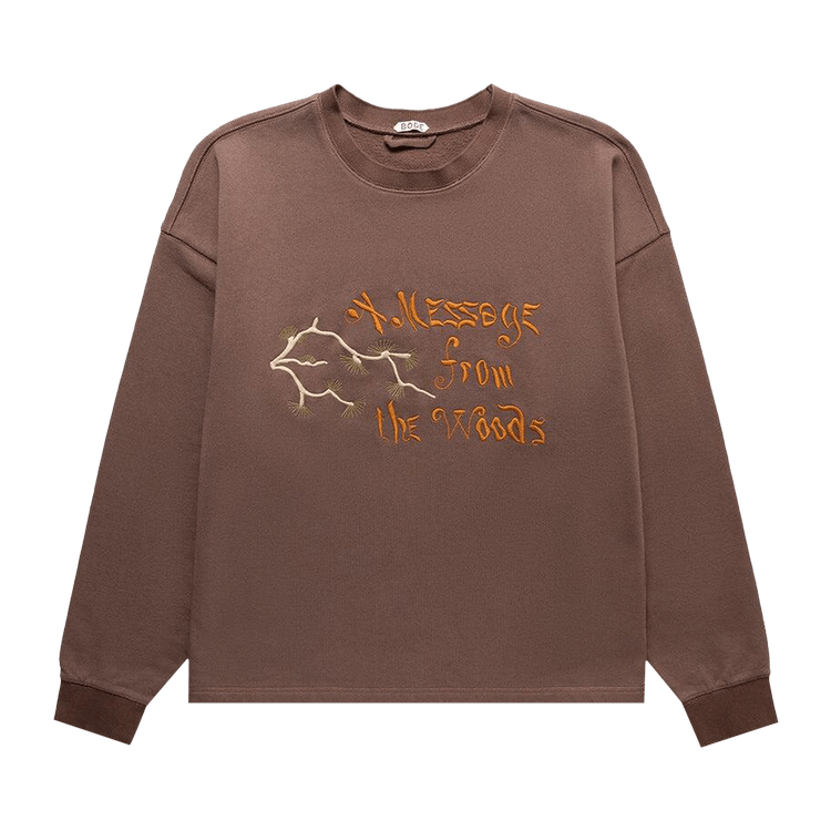 Bode Message Crewneck "Brown"