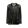 Bode Crochet Fringe Shirt "Black"