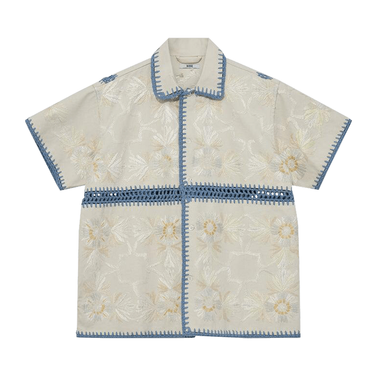 Bode Crochet Ladderwork Short-Sleeve Shirt "Multicolor"
