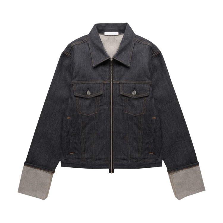 Helmut Lang Cuffed Denim Trucker Jacket "Raw Indigo"