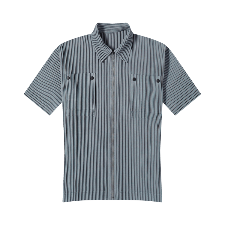 Homme Plissé Issey Miyake Pleated Patch Pocket Shirt "Moss Grey"