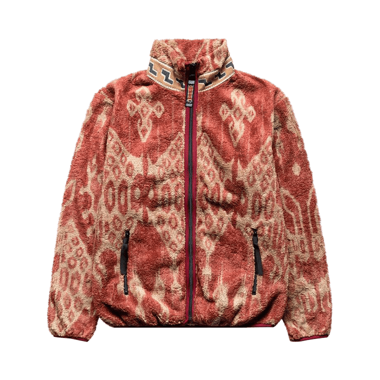 Kapital Java Kasuri Fleece Zip Jacket "Red"