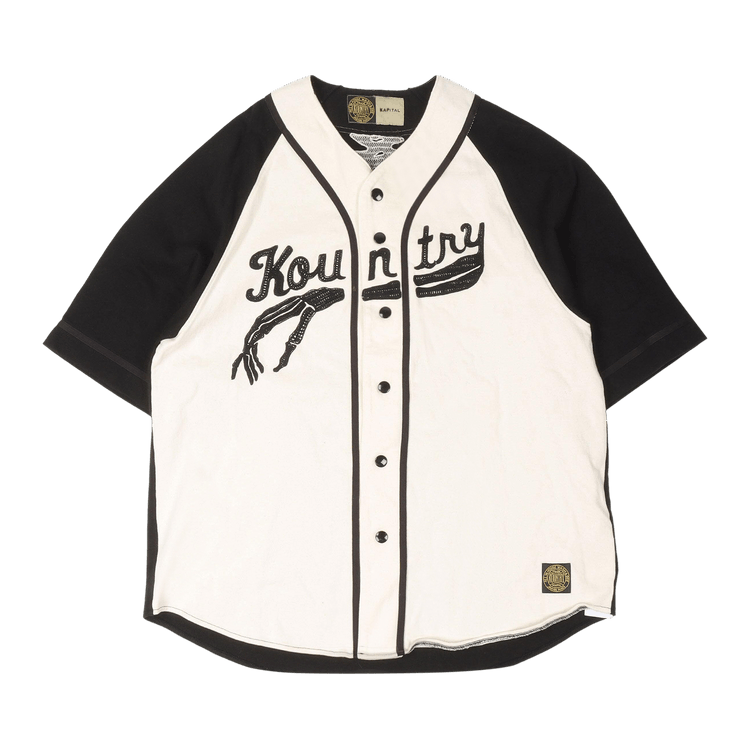 Kapital Dense Jersey Baseball Shirt "Ecru/Black"