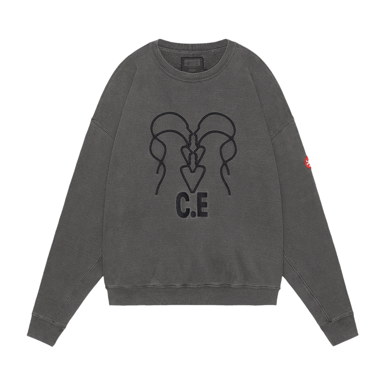 Cav Empt Overdye WB Headsx4 C.E Crewneck Sweatshirt "Chacoal"