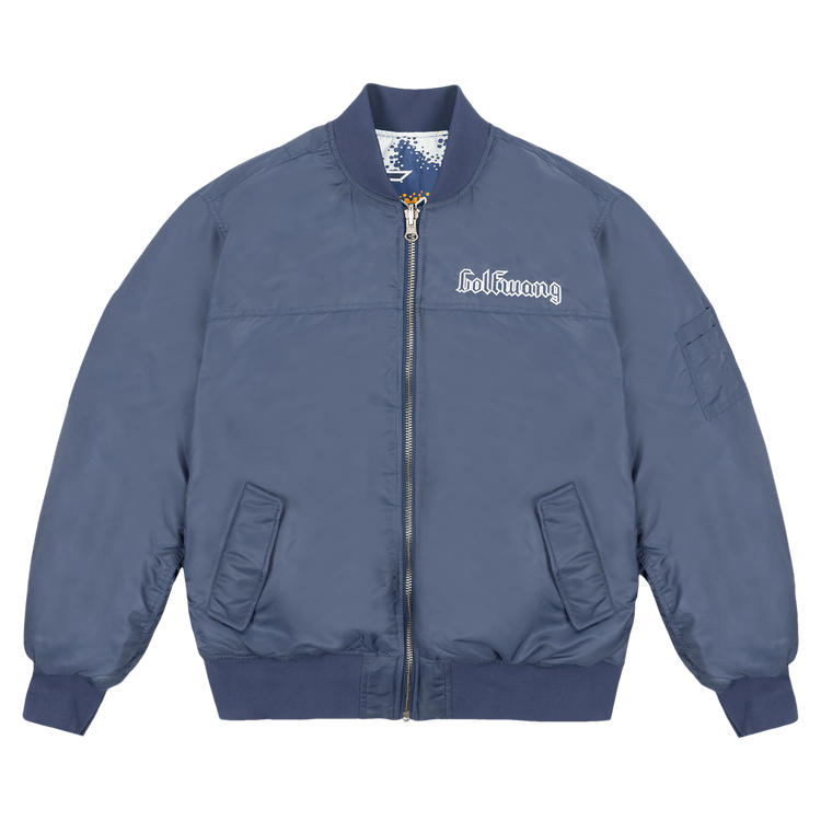 GOLF WANG Spray Camo Reversible Bomber Jacket "Navy/Multicolor"