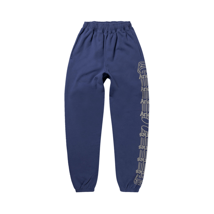 Aries Reflective Column Sweatpants "Navy"