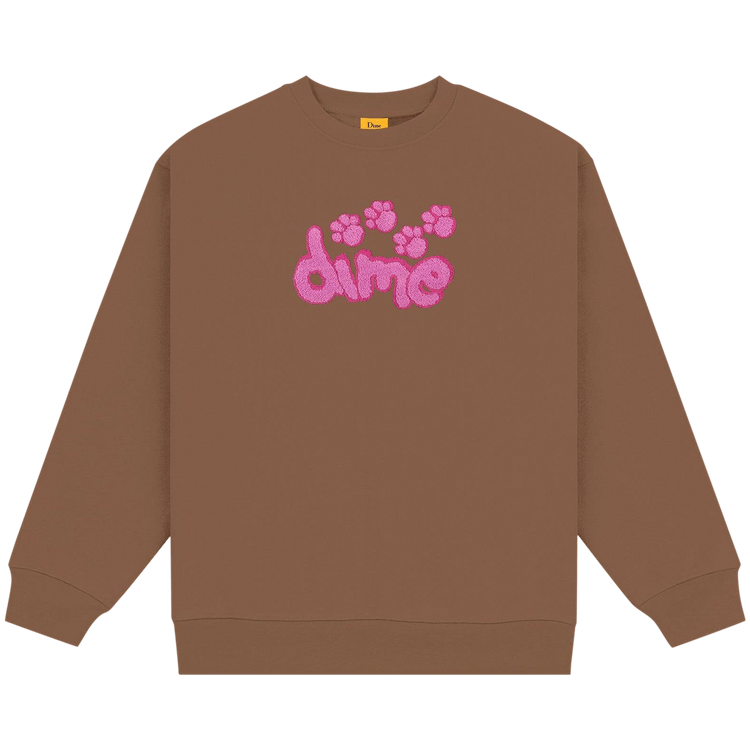 Dime Pawz Chenille Crewneck "Brown"