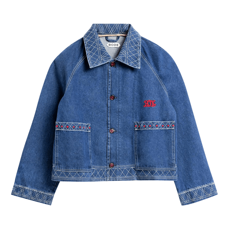 Bode Embroidered Denim Jacket "Indigo"