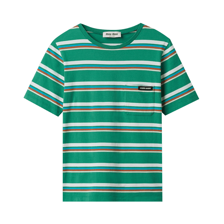 Miu Miu Stripe Tee "Green"