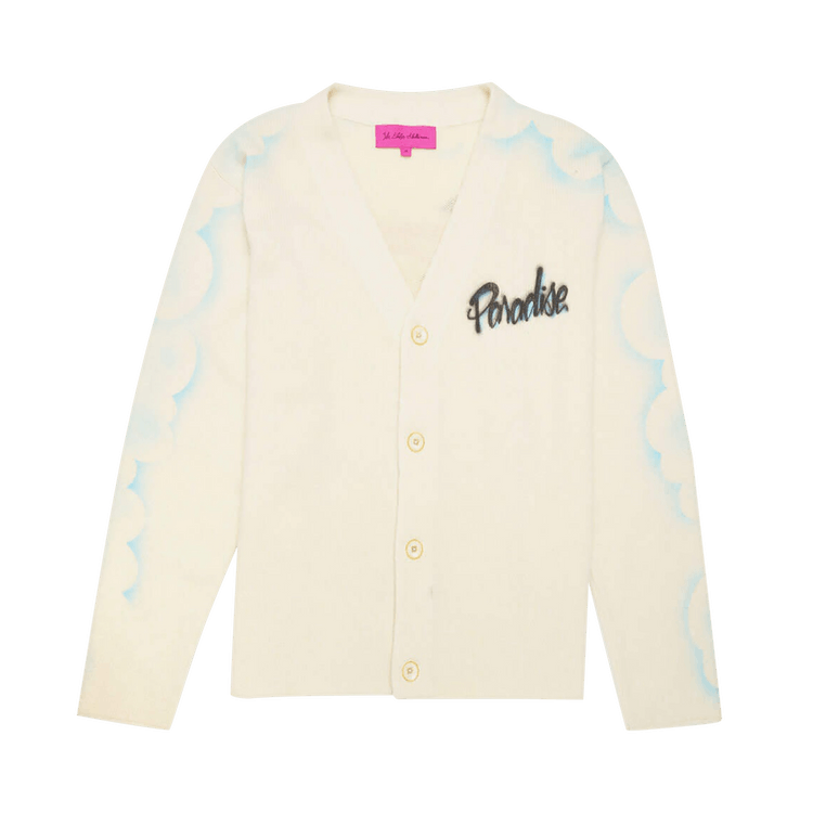 The Elder Statesman Paradise Airbrush Cardigan "Ivory"