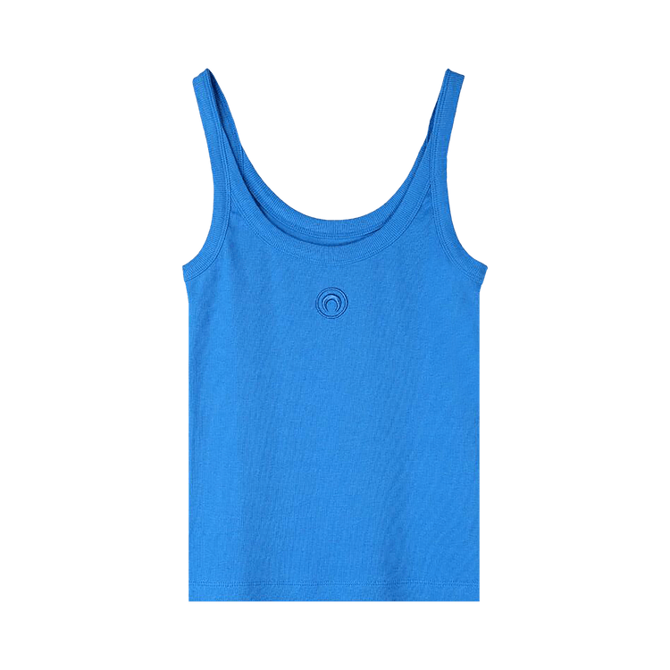 Marine Serre Crescent Moon Embroidered Tank Top "Blue"