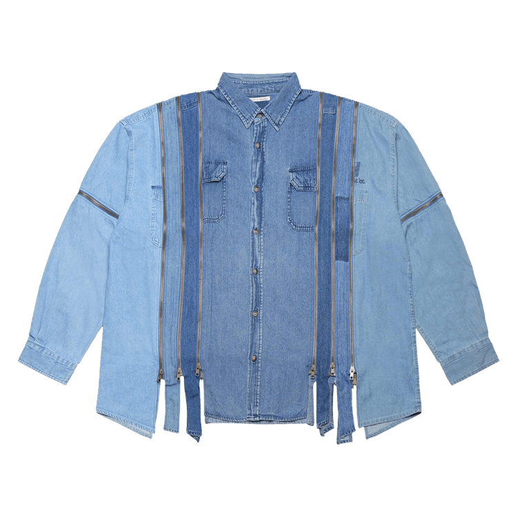 Needles 7 Cuts Zipped Wide Denim Shirt "Blue"